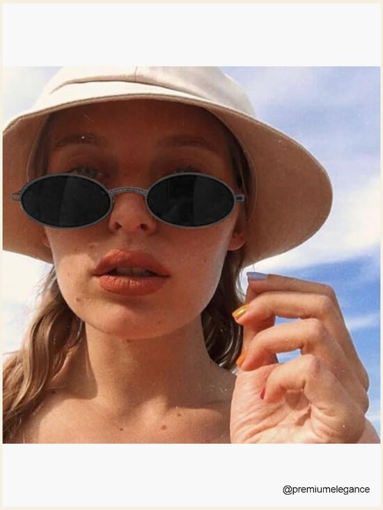 Vintage Oval Heart Rhinestone Sunglasses w UV Protection main image 5